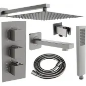 Mexen Cube DR02 bad- en douche-inbouwset met 25 regendouche, grafiet - 77503DR0225-66