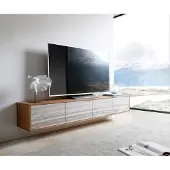 DELIFE Tv-meubel Kleo 200 cm acacia natuur 4 deurs zwevend