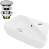LuxeBath Wastafel incl. afvoerset met overloop 45x27x13 cm Wit keramiek ML-Design