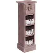 CARO-Möbel Regal Flower met 1 lade en 3 manden, bruin