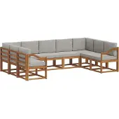 vidaXL Buiten bank set 9 st Natuurlijk en Licht Grijs
