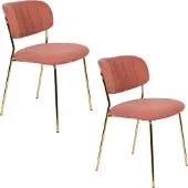 Housecraft living Set van 2 eetkamerstoelen Alina | polyester roze 48x78x56 cm eetkamerstoelen | NADUVI