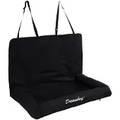 Flamingo Autostoel hond – Autostoel Dreambay Zwart – 91x50x58cm – achterbankmodel & waterafstotend – veilig reizen