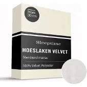 Sleeptime Hoeslaken - Velvet - Crème 160 x 200 cm / Crème