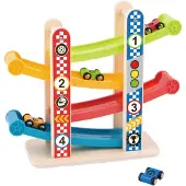 Tooky Toy Houten Autobaan met Speelauto's 18 maanden 5-delig