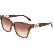 Ferragamo Zonnebril - - SF2110S - Gestreept wijn (paars) - Acetaat - Vierkant 57/16/145
