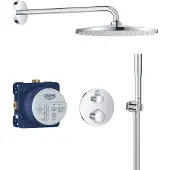 GROHE precision thermostat perfect shower set met vitalio rain mono 310 chroom
