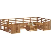 vidaXL Buiten bank set 10 st Naturel