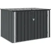 vidaXL Tuinopslagdoos Zwart 151,5 x 107 x 100 cm Staal