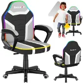Huzaro Gamingstoel voor kinderen Ranger 1.0 RGB Pixel met LED-verlichting, ademend materiaal, in hoogte verstelbaar, 80–150 cm