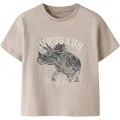 Name it MINI T-shirt grijs Jongens Stretchkatoen Ronde hals Printopdruk - maat 104