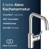 Ideal standard Alero keukenkraan, uitloophoogte 222 mm, 360° draaibaar – Chroom