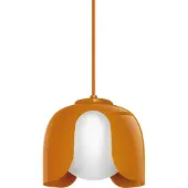 Osram Decor Corolle hanglamp, oranje, metaal en glas, E27 fitting, stoffen kabel, 200mm, retro-stijl