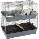 Ferplast Konijnenkooi Rabbit 100 Dubbel - Dierenverblijf - 99x51.5x97.5 cm Grijs