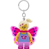 LEGO Sleutelhanger m. Zaklamp - Vlinderdas Meisje - - OneSize - Zaklampen