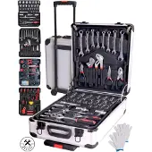 4toolz gereedschapskoffer xxl 1020-delig aluminium trolley met wielen