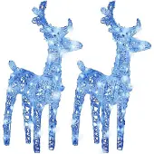 vidaXL Kerstrendieren 2 st 80 LED's acryl blauw