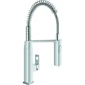 GROHE Eurocube 1 gats keukenkraan medium met professionele handdouche RVS