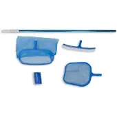 vidaXL Zwembadset - 2 netten, 1 schrobber, 1 borstel + telescopische paal