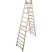Krause Dubbele trapladder, hout, 2 x 12 sporten