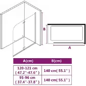 vidaXL Douchewand inklapbaar 2 panelen 120x140 cm ESG