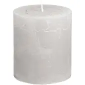 Viana Effen kaarsen, lichtgrijs, pilaarkaarsen 70×80mm, 4 stuks, rustieke de