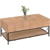 Mendler Salontafel -N30, woonkamertafel sofatafel bijzettafel, plank massief hout MDF, 51x120x61cm