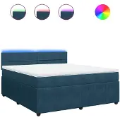vidaXL Boxspringbed met matras, blauw, 180x200 cm, fluweel