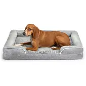 Lionto orthopedisch hondenbed, memoryfoam, antislip & wasbare hoes 97x71x17 cm