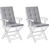 Beliani MAUI PREMIUM - Tuinkussen set 2 stuks - Lichtgrijs - Polyester