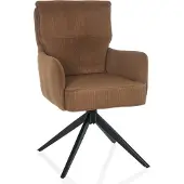 Hjh LIVING Eetkamerstoel / draaistoel TARUGO stof bruin