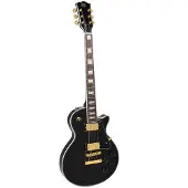 SX Elektrische gitaar - EH3-BK - LP Custom Style - Set Neck - 2x Humbucker - Mahonie body - Zwart