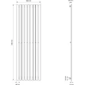 LuxeBath Design paneelradiator 480x1600 mm, antraciet, vloerverbindingsset