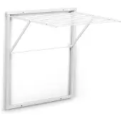 Arredamenti Italia KLEDY BIANCO- Houten Handdoekrek - Inklapbaar Wanddroogrek - 6,5m Drooglengte- Kleur: WIT - ARIT - Il cuore del legno