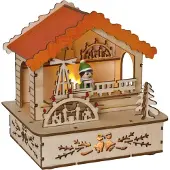 Konstsmide Kersthuisje - led kerstverlichting binnen - 3 lampjes - 9.5 x 12.5 cm