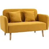 HOMCOM Doppelsofa mit Kissen und Anti-Rutsch Beinen 839-209