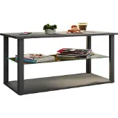 VCM Houten salontafel Sofa-tafel Woonkamertafel Bijzettafel Glas Wanilo L