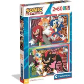 Clementoni - Puzzel - 2x60 Stukjes - Sonic - Puzzel Voor Kinderen - Vanaf 4 Jaar