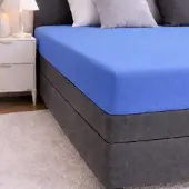 24-Bedding - Jersey Hoeslaken - 100% katoen - 1 persoons - 100x200 cm - midden Blauw - 30 cm
