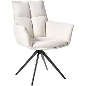 Beliani CORBIE - Eetkamerstoel - Gebroken wit - Polyester
