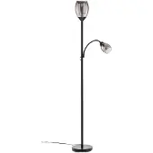 LINDBY Vloerlamp Irmino, zwart, Woon-/ Eetkamer, metaal, Modern, vloerlamp