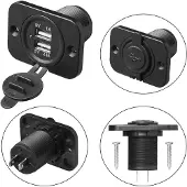 Proplus Dubbele Usb-inbouwdoos Met Frame 12/24 Volt 29 Mm
