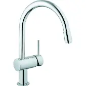 GROHE Minta keukenkraan met draaibare ronde uitloop en uittrekbare perlator EcoJoy chroom