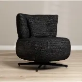 Bronx Fauteuil Fallon draaibaar gemêleerde stof zwart