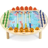 Viga Toys Visspel Junior 45 X 11 Cm Hout 45-delig