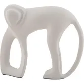 PT Living Decoratie Statue Monkey Metal Matt White