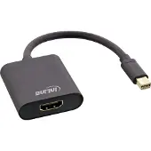 InLine Mini DisplayPort HDMI converter kabel, aluminium, zwart, 4K/60Hz