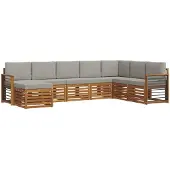 vidaXL Buiten bank set 8 st Natuurlijk en Licht Grijs