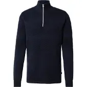 Kronstadt Regular Fit Half-Zip Sweater marine, Effen