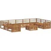 vidaXL Buiten bank set 10 st Naturel Massief Acacia Hout